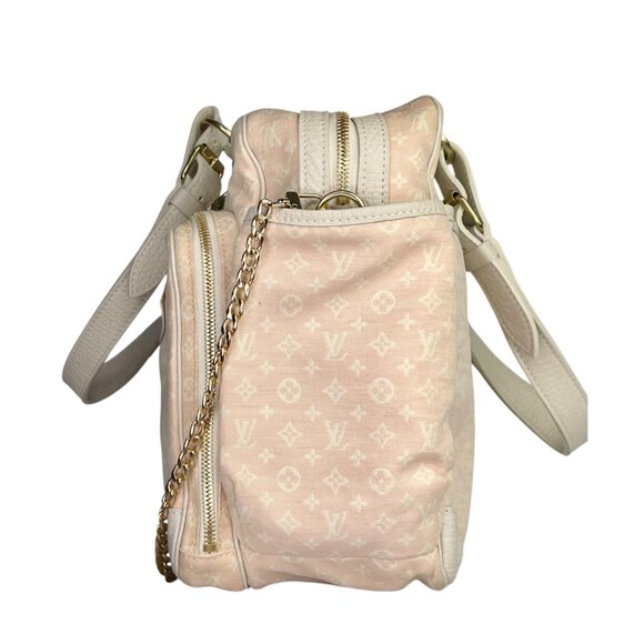 LOUIS VUITTON Pink Denim LV Messenger Bag Laptop Womens Pink White Crossbody GM - Picture 8 of 16